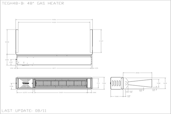 Twin Eagles 48-Inch Gas (LP / NG) Infrared Patio Heater with Remote - TEGH48-B