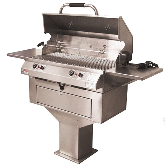 Electri-Chef Ruby 32" Dual-Control Pedestal-Base Outdoor Electric Grill – 4400-EC-448-PB-D-32