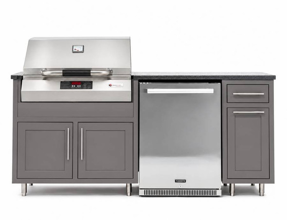 Coastal 6.5 Electric Grill & Chill Island – Electri-Chef Ruby 32" electric grill with outdoor refrigerator and storage