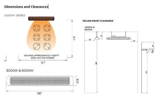 Bromic Tungsten Heater 6000w - White