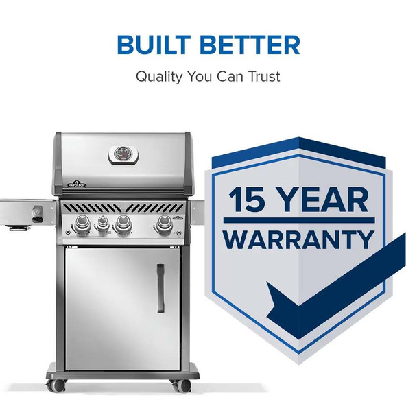 Napoleon Rogue PRO 425 3-Burner Propane Grill w/ Infrared Side Burner - RP425SIBPSS-2