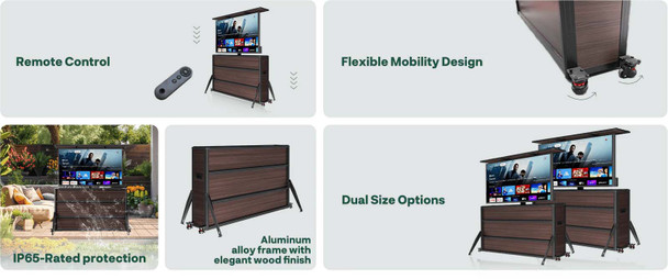 65” Weatherproof Outdoor TV Lift Cabinet