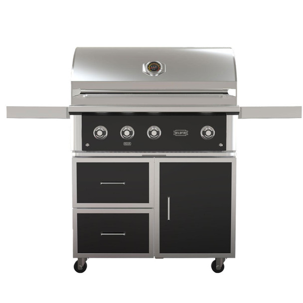 Wildfire Ranch Pro 36" 3‑Burner Built‑In Black Stainless Steel Gas Grill