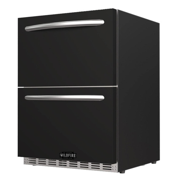 Wildfire 24" Built‑In Black Stainless Steel Dual Drawer Refrigerator Sleeve