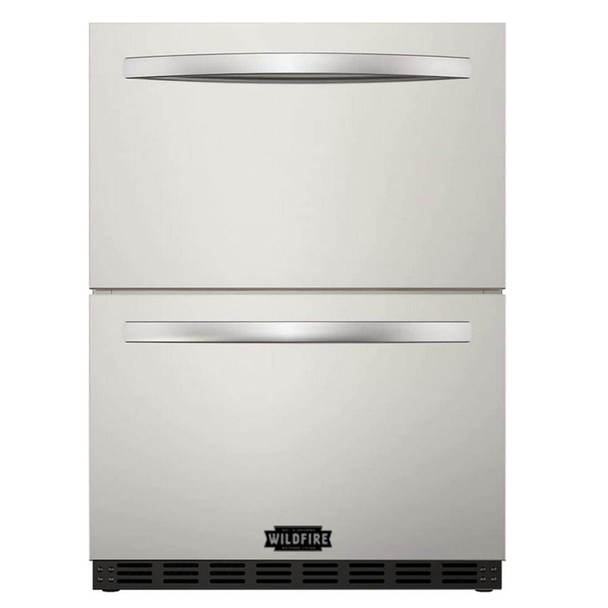 Wildfire 24" Built‑In Stainless Steel Dual Drawer Outdoor Refrigerator