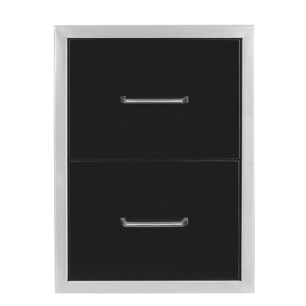 Wildfire 16 X 22 Black 304 SS Double Access Drawer