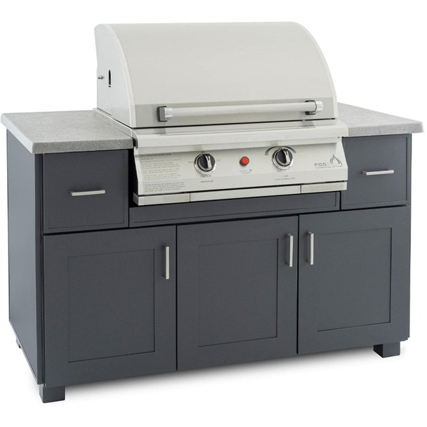 PGS 57-Inch Modano BBQ Island With Commercial T-Series 30-Inch Grill With Timer - 57 MOD