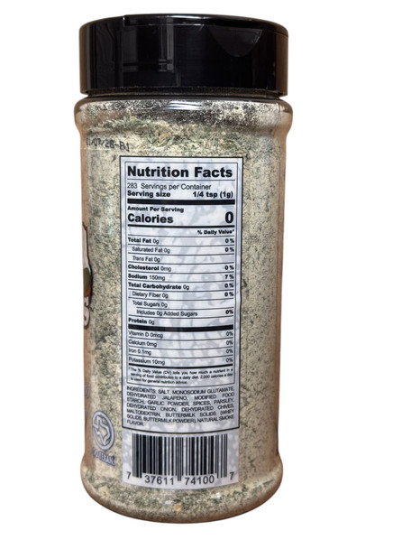 Big Wick's Smoked Jalapeño Ranch Mix - ingredients and nutrition label