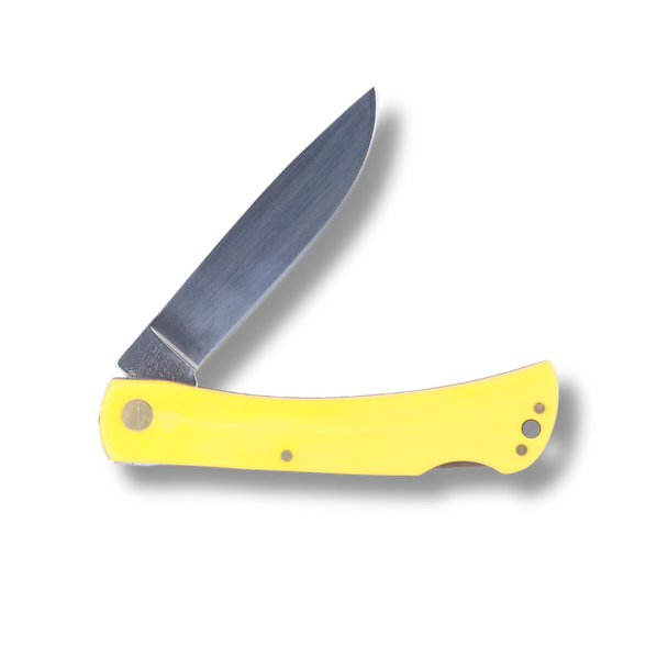 Moore Maker - 4 5/8" Yellow Delrin Lockback Sodbuster - view 2