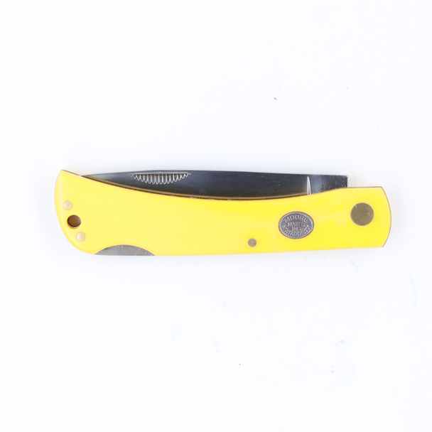 Moore Maker - 4 5/8" Yellow Delrin Lockback Sodbuster - view 3