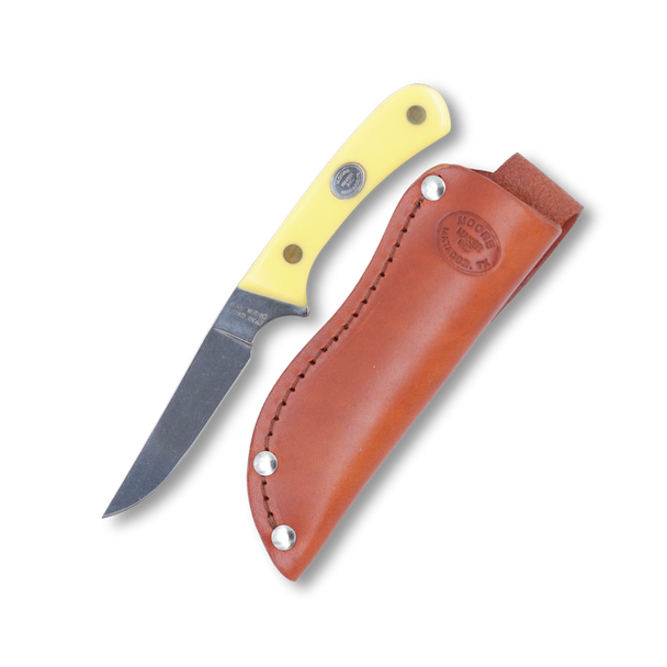 Moore Maker - 6 5/8" Yellow Delrin Small Game Hunter with Sheath - view 1