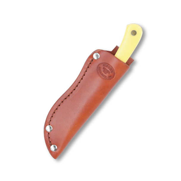 Moore Maker - 6 5/8" Yellow Delrin Small Game Hunter with Sheath - view 3