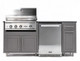 Grey Glimmer Shaker Doors with a Delta Heat 32" Grill & Dometic Refrigerator