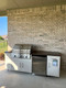 Sandy Shore Pan Doors with Delta 32" Grill & Majestic 24" Outdoor Refrigerator