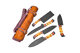 5-Piece Custom Knife Set – Burnt Bone Handles | Premium Leather Carry Bag Included