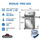 Napoleon Rogue PRO 425 3-Burner Propane Grill w/ Infrared Side Burner - RP425SIBPSS-2