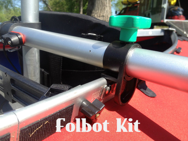 Folbot Mounts to the gunnel  with 2 carriage bolts and our clamp system on each side of boat. A mast foot is secured to floor with screws.