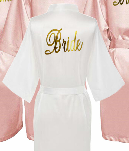 White Bride Dressing Gown Elegant Bomboniere