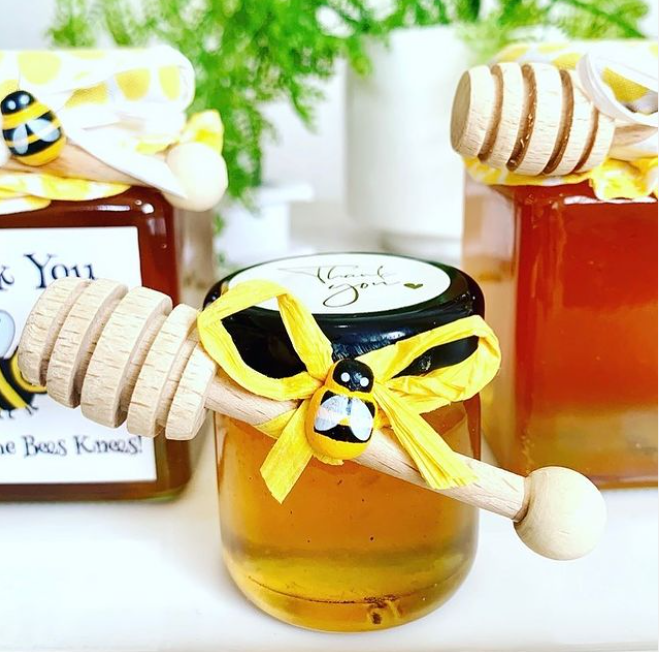 Decorated Honey Favour Jars 50g Elegant Bomboniere