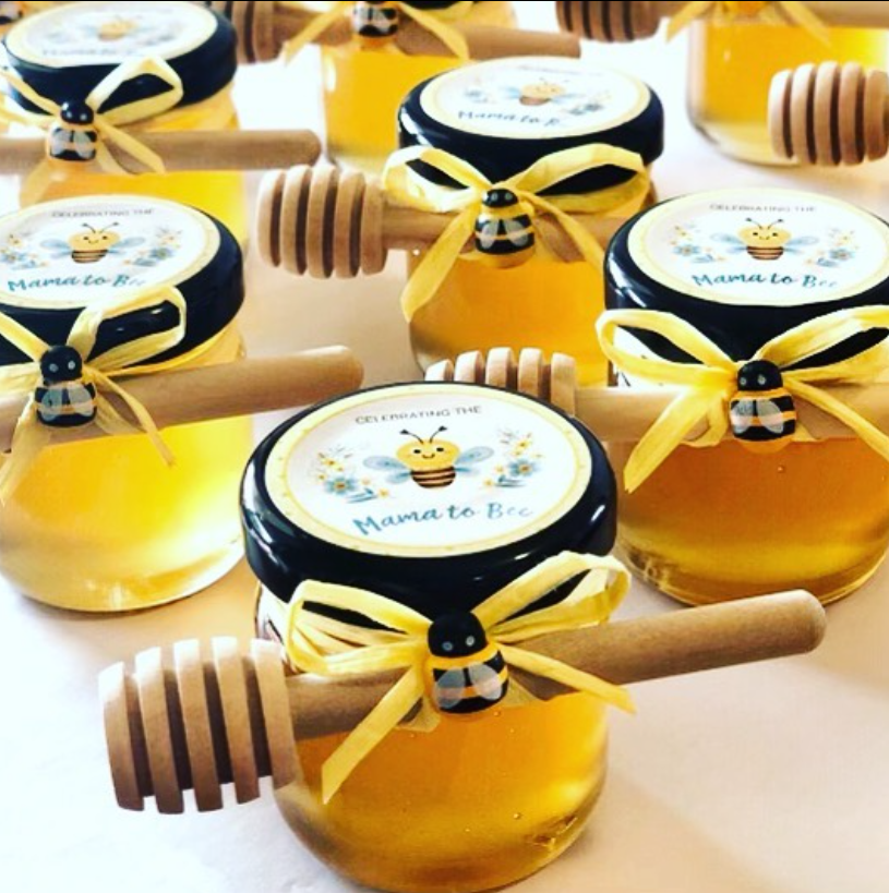 Decorated Honey Favour Jars 50g Elegant Bomboniere