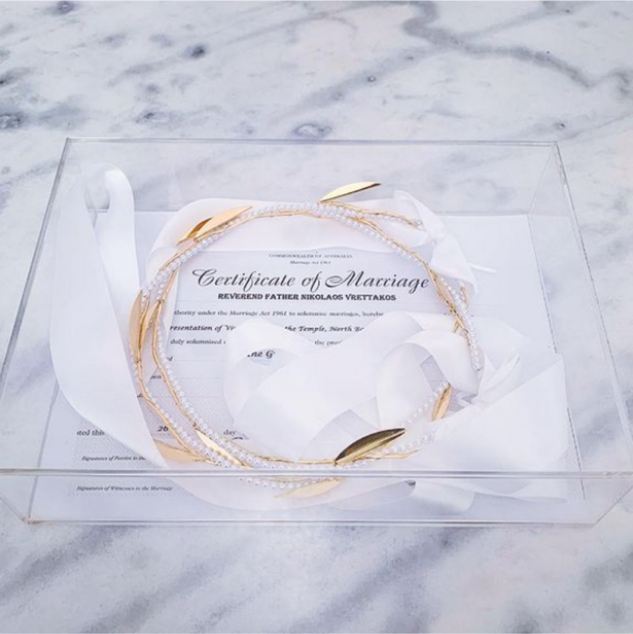 Acrylic Keepsake Box with built in Certificate Compartment Elegant