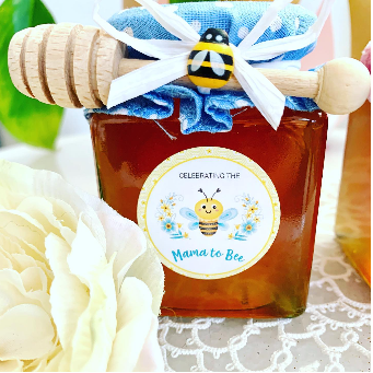 Mama to Bee Honey Wedding Favour Jar 250g Blue Elegant Bomboniere