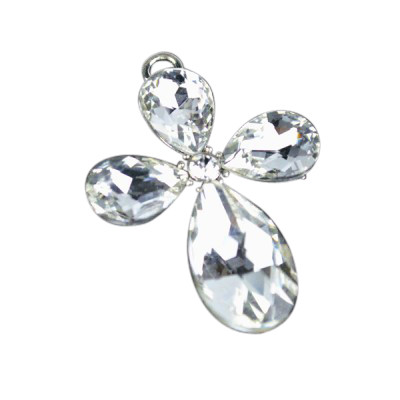 Diamond Clear Cross w Metal Base