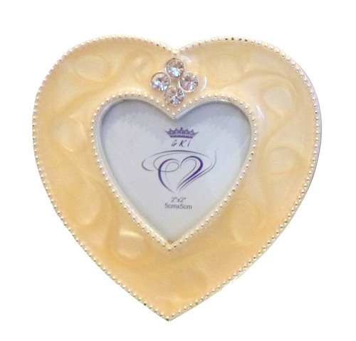 Photo Frame Heart with Ivory Pearl Finish