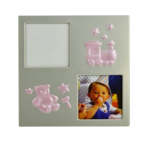 Photo Frame with Bear & Train Design