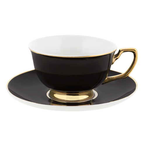 Luxury Tea Cup Black & Gold