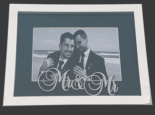 Mr & Mr Designer Metal Photo Frame