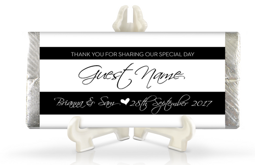 Black & White Chocolate Bar w Guest Name