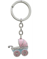 Pram with Crystals keyring