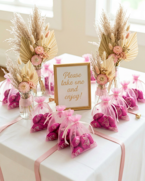 Butterfly Favour bags with Chocolate Hearts
