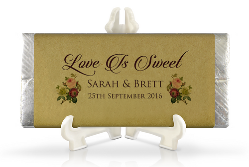 Wedding Favour Chocolate Bar Rustic Design