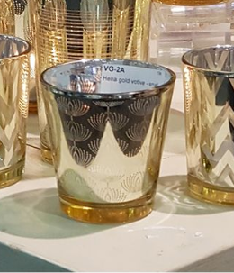 Gold Votive - Hena Fan Design / Small