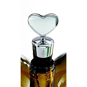 Heart Bottle Stopper Chrome Plated