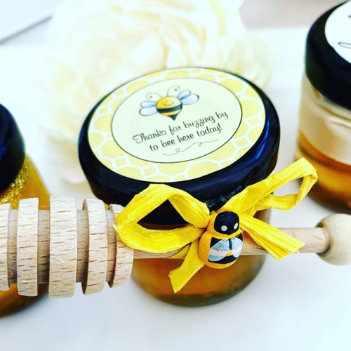 Decorated Honey Favour Jars 50g Elegant Bomboniere