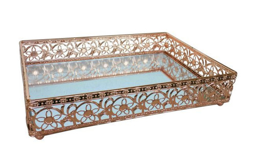 Rectangle Metal Mirrored Tray - Small