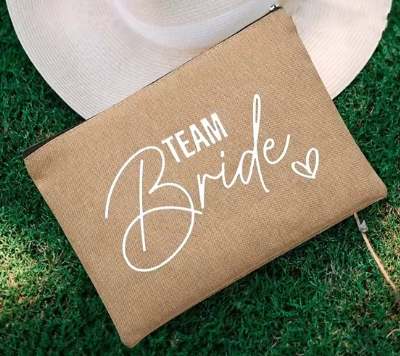 Team Bride Printed Canvas Makeup Bag