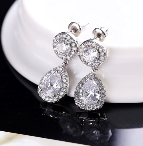 Silver Diamante earrings