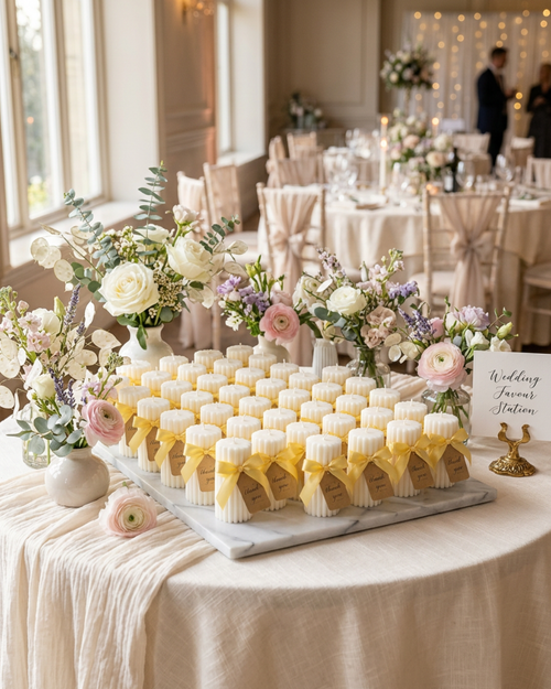 Hourglass Soy Candle Wedding Guest Favour Personalised