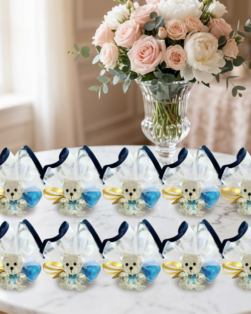 Decorated Crystal Glass Teddy Bears