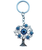 Blue Evil Eye Life Tree Keyring