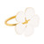 White Floral Napkin Ring Pack 4 Gold