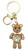 Gold Teddy Bear Heart keyring