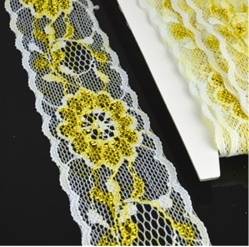 Lace Ribbon with Gold Detail