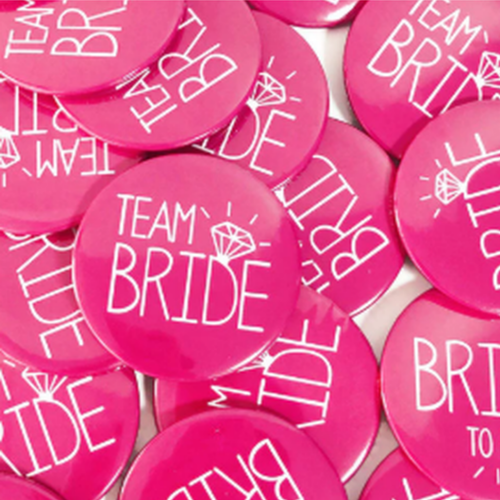 Team Bride Wedding Badges - Elegant Bomboniere