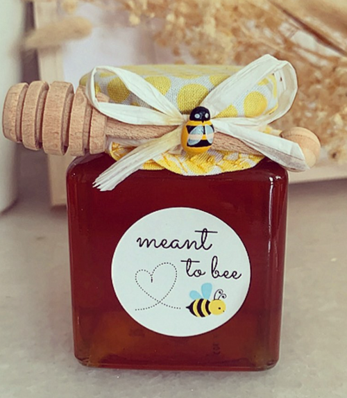 Meant to Bee Honey Wedding Favour Jar 250g Elegant Bomboniere