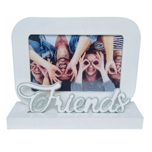 Friend Mdf Frame MDF White Free Standing Photo Frame Friends - Elegant Bomboniere